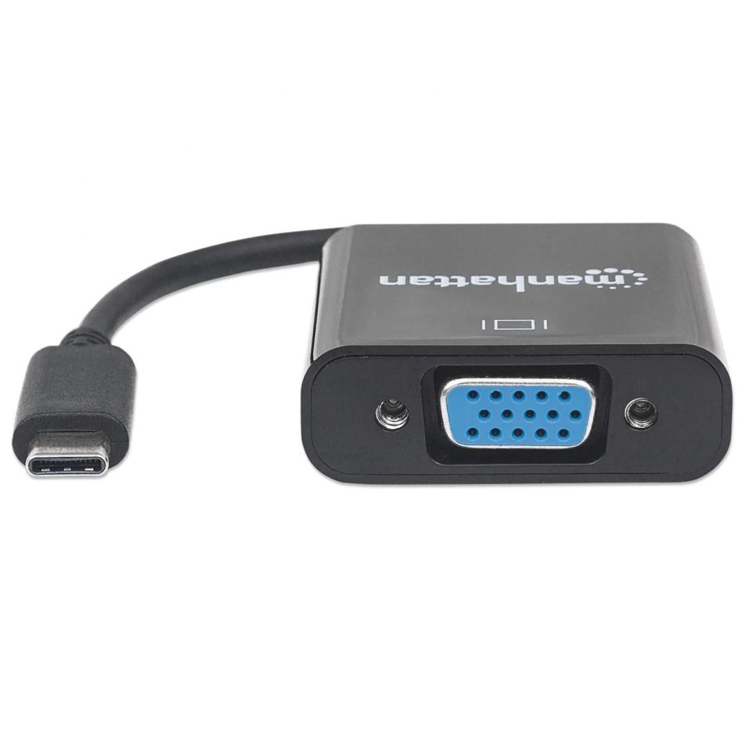 Manhattan USB-C Male to VGA Female Converter Black Manhattan USB-C Male to VGA Female Converter Black
