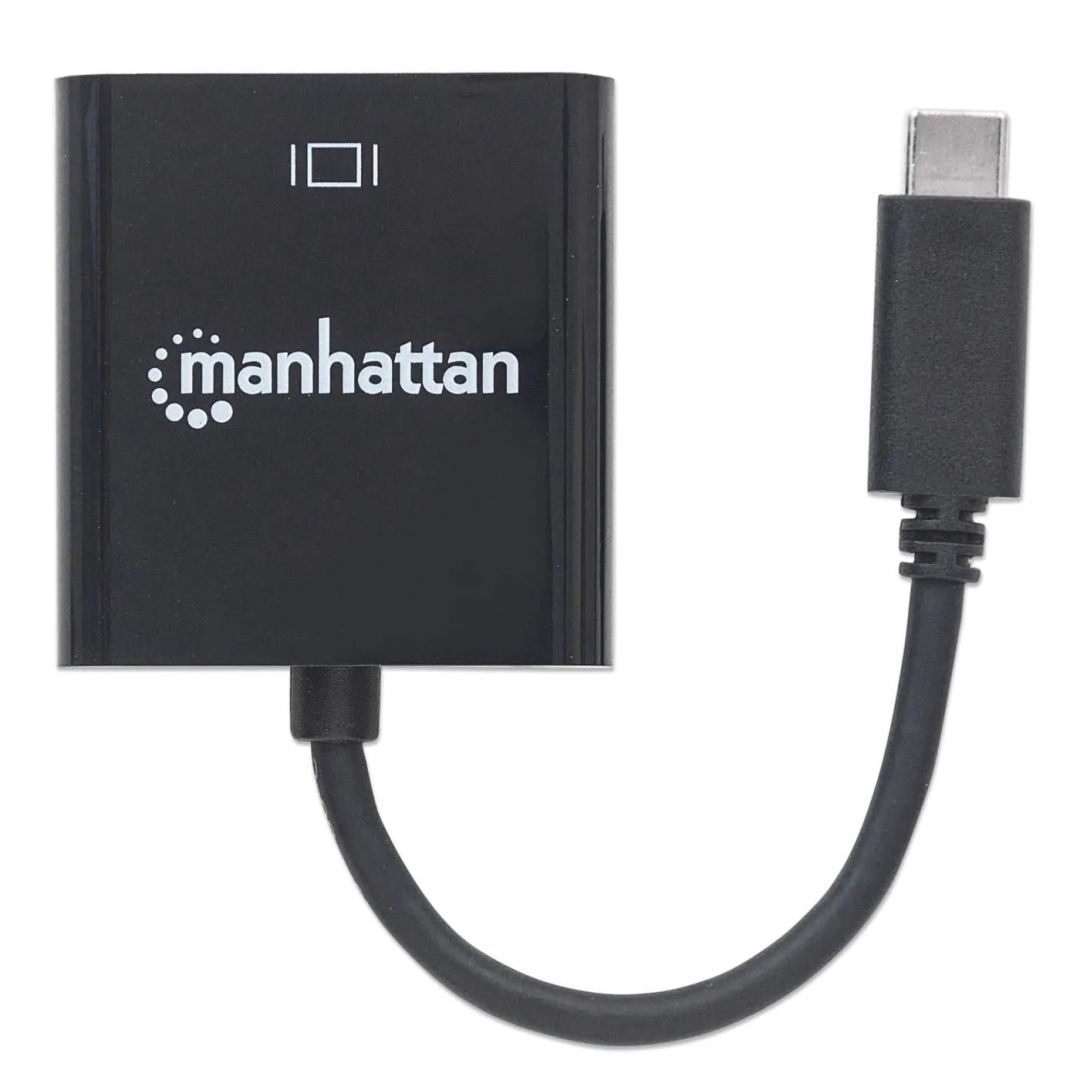 Manhattan USB-C Male to VGA Female Converter Black Manhattan USB-C Male to VGA Female Converter Black