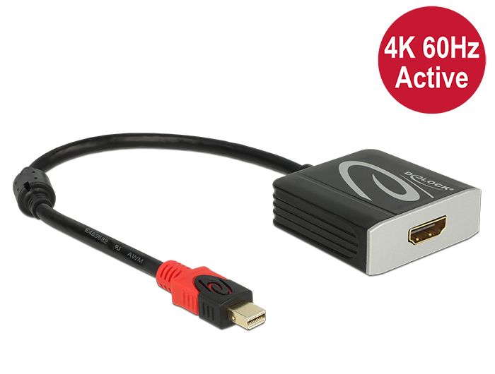 DeLock Adapter mini Displayport 1.2 male > HDMI female 4K 60 Hz Active DeLock Adapter mini Displayport 1.2 male > HDMI female 4K 60 Hz Active