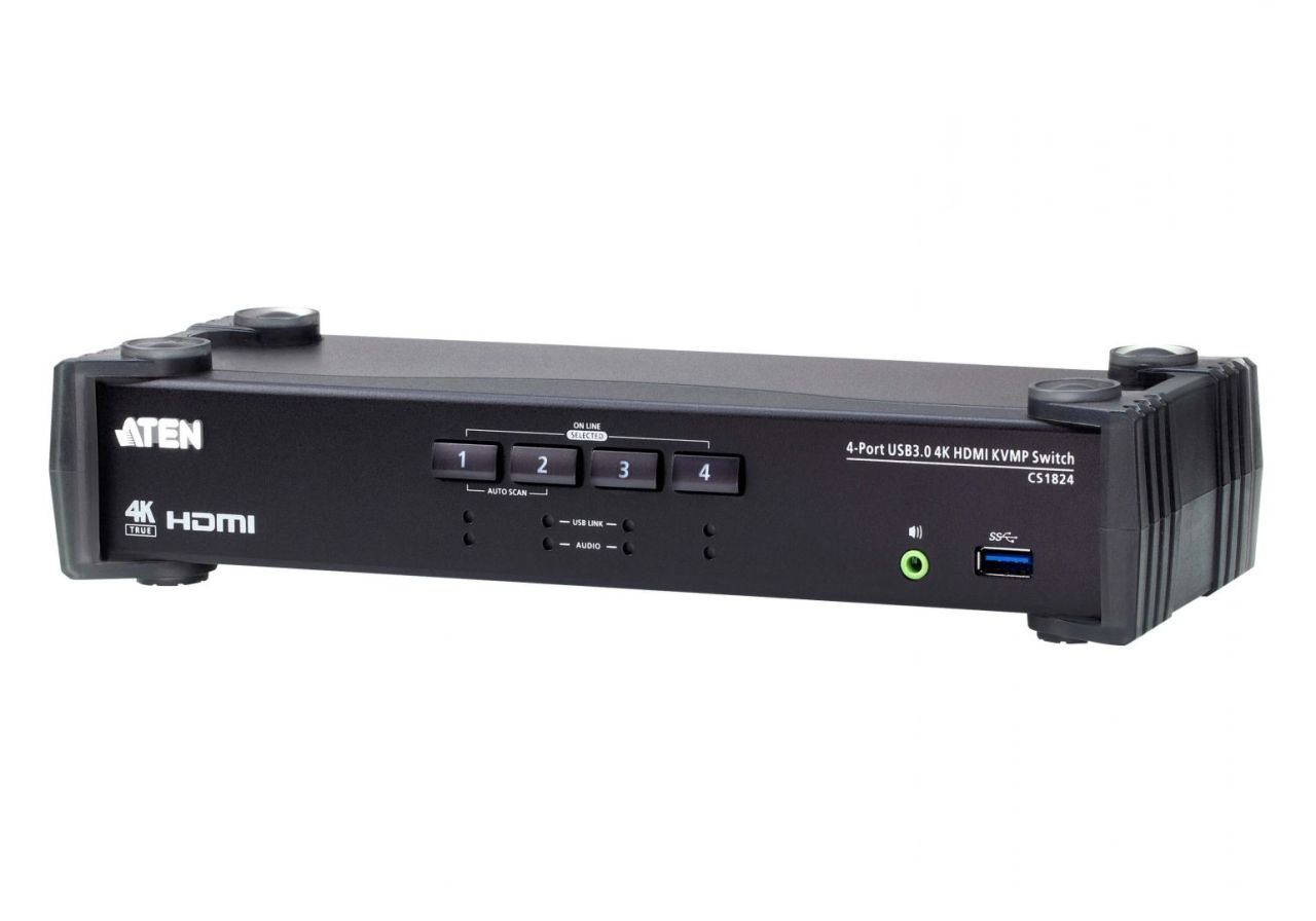 ATEN 4-Port USB 3.0 4K HDMI KVMP Switch with Audio Mixer Mode ATEN 4-Port USB 3.0 4K HDMI KVMP Switch with Audio Mixer Mode