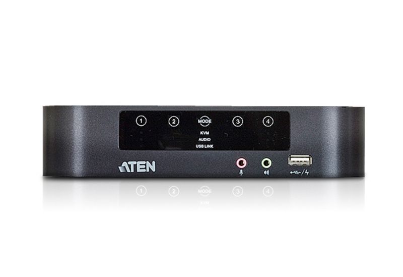 ATEN 4-Port USB Mini DisplayPort/Audio Dual Display KVMP Switch + Cables ATEN 4-Port USB Mini DisplayPort/Audio Dual Display KVMP Switch + Cables