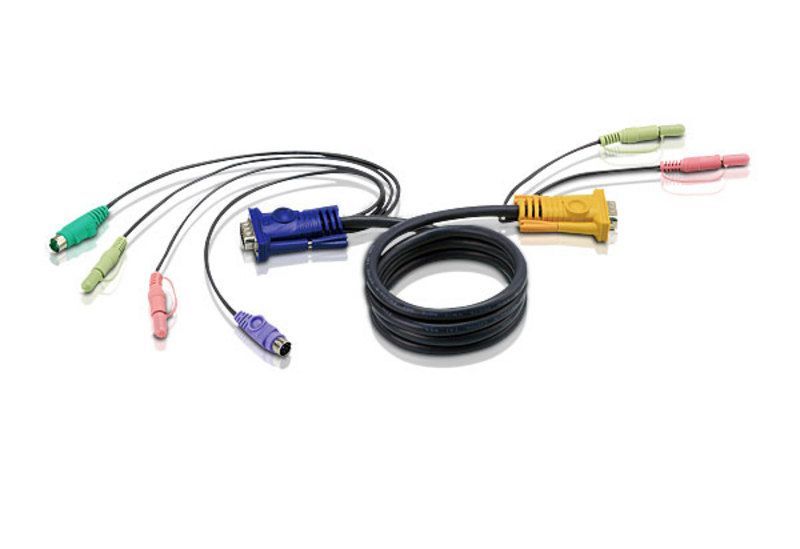 ATEN PS/2 KVM Cable with 3 in 1 SPHD and Audio 3m Black ATEN PS/2 KVM Cable with 3 in 1 SPHD and Audio 3m Black