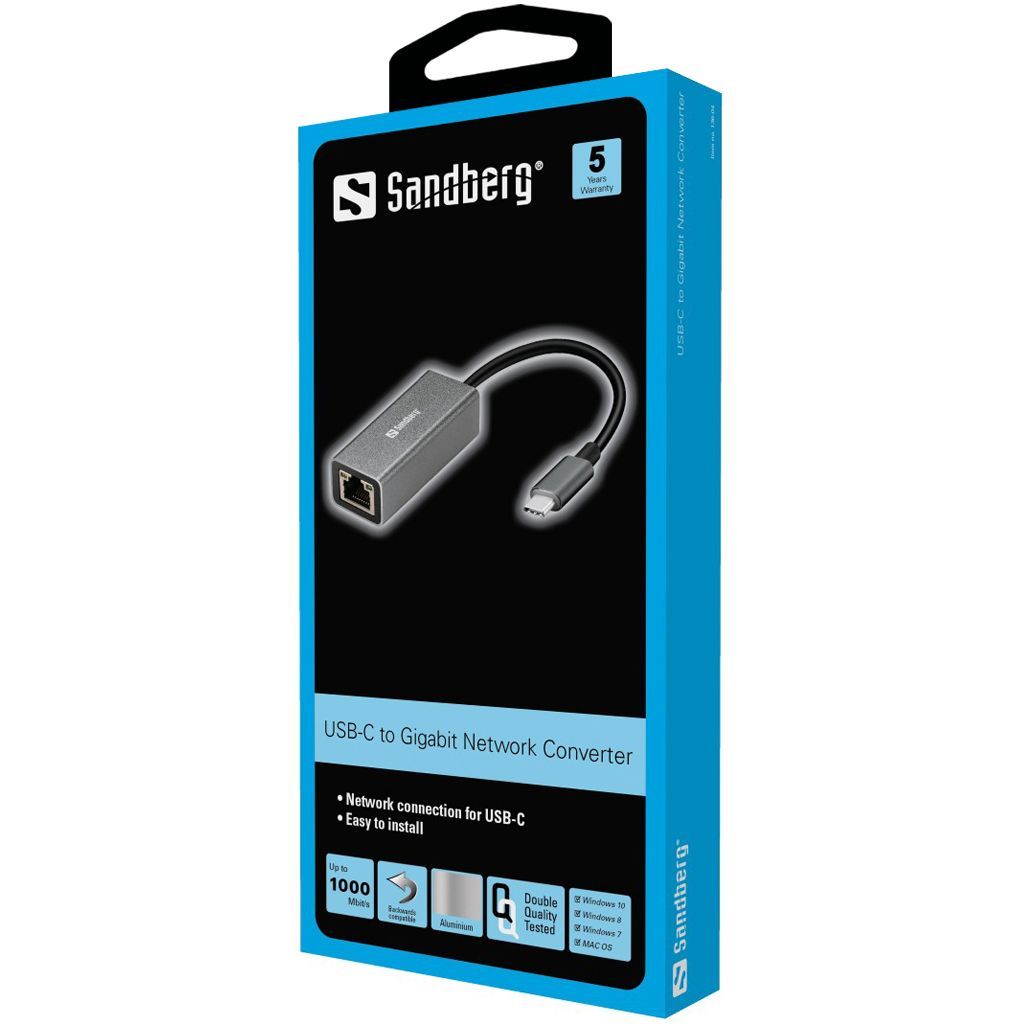 Sandberg USB-C Gigabit Network Adapter Sandberg USB-C Gigabit Network Adapter