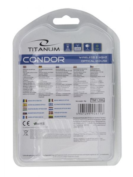 Esperanza Titanum Wireless Mouse Condor Blue Esperanza Titanum Wireless Mouse Condor Blue