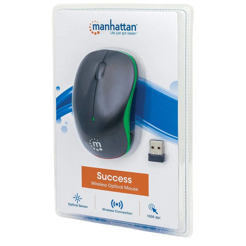 Manhattan Success Wireless Mouse Green/Black Manhattan Success Wireless Mouse Green/Black