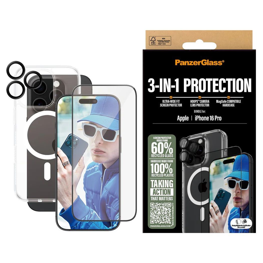 PanzerGlass PanzerGlass 3-in-1 Protection Bundle iPhone 16 Pro PanzerGlass PanzerGlass 3-in-1 Protection Bundle iPhone 16 Pro