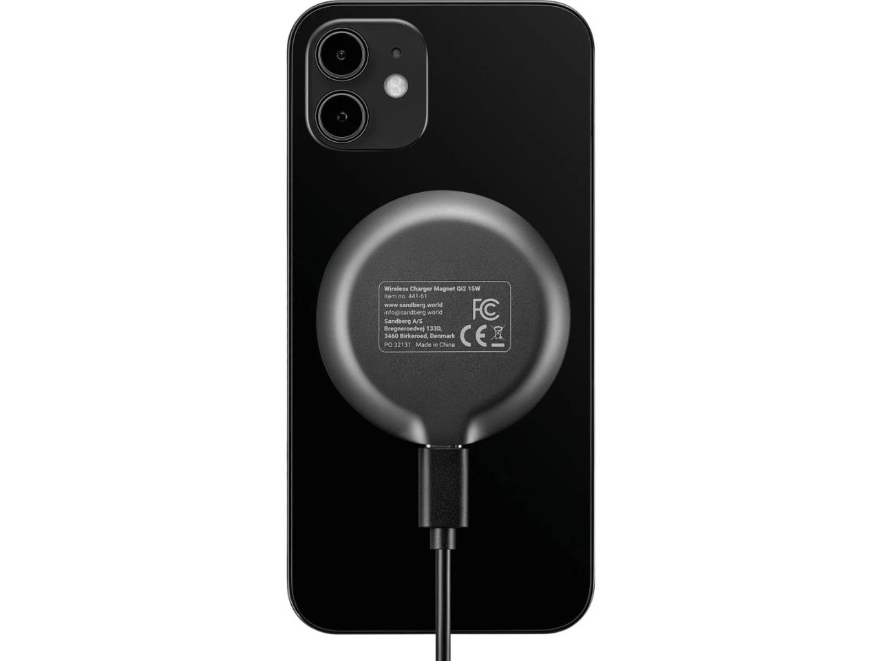 Sandberg Wireless Charger Magnet Qi2 15W Black Sandberg Wireless Charger Magnet Qi2 15W Black