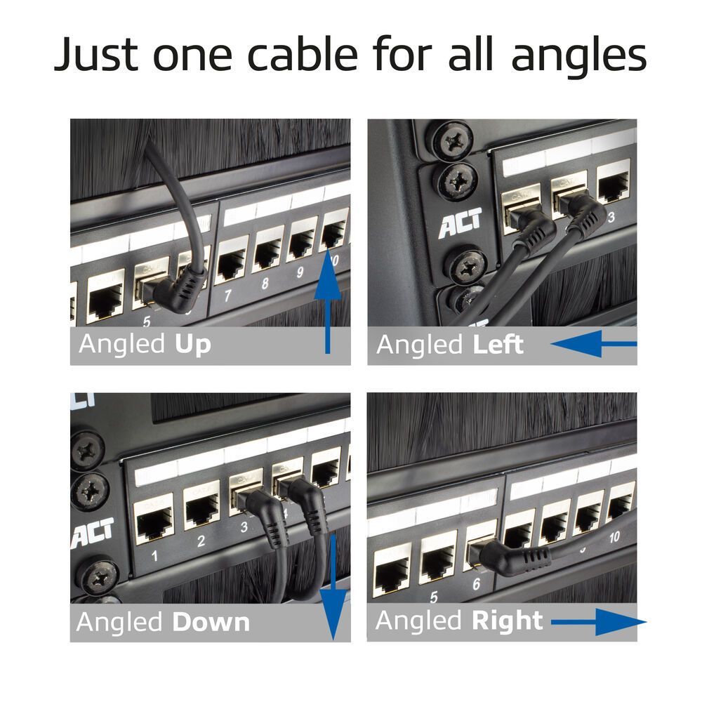 ACT CAT6A U-FTP Patch Cable 0,5m Black ACT CAT6A U-FTP Patch Cable 0,5m Black