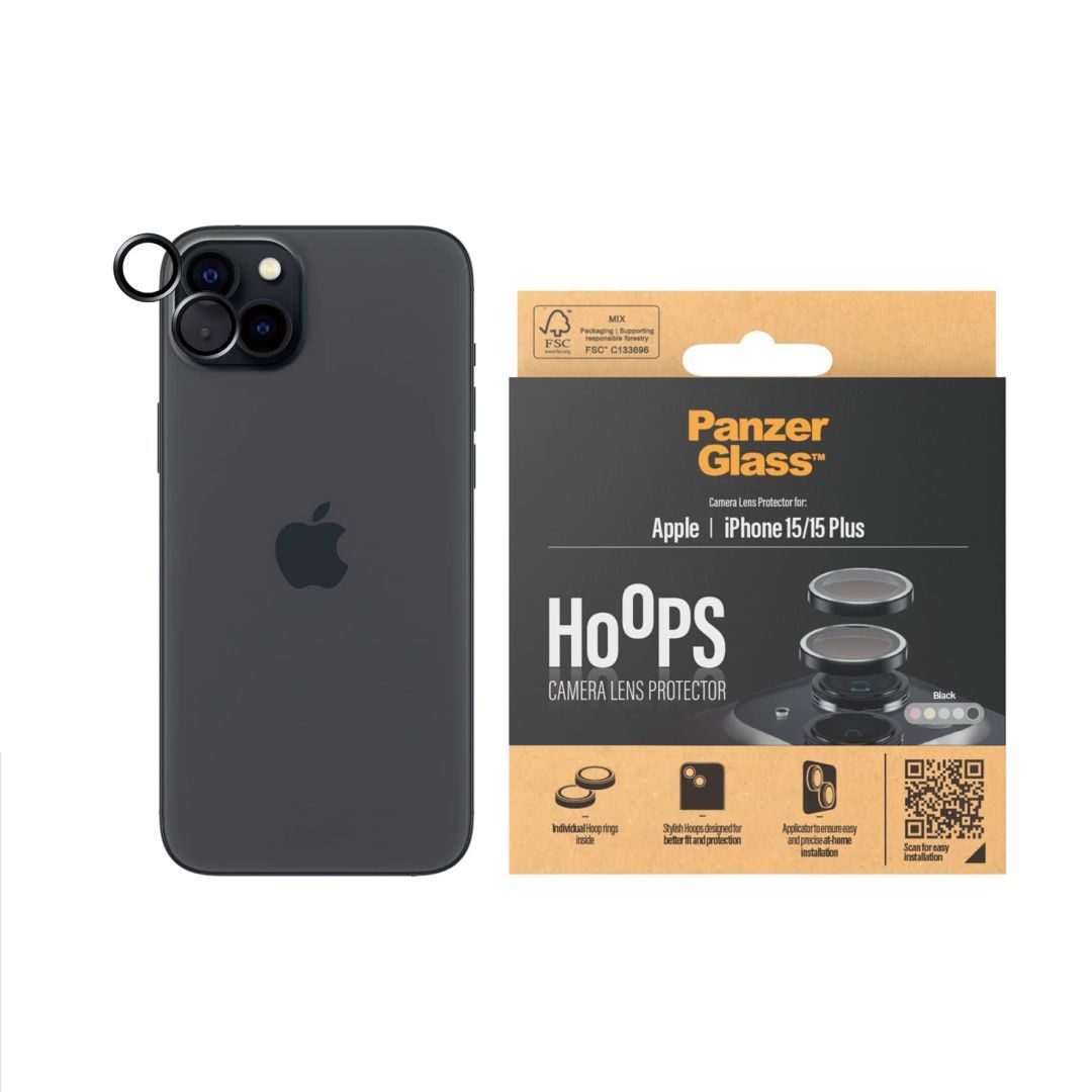 PanzerGlass Hoops Black Camera Lens Protector for iPhone 15 15 Plus PanzerGlass Hoops Black Camera Lens Protector for iPhone 15 15 Plus