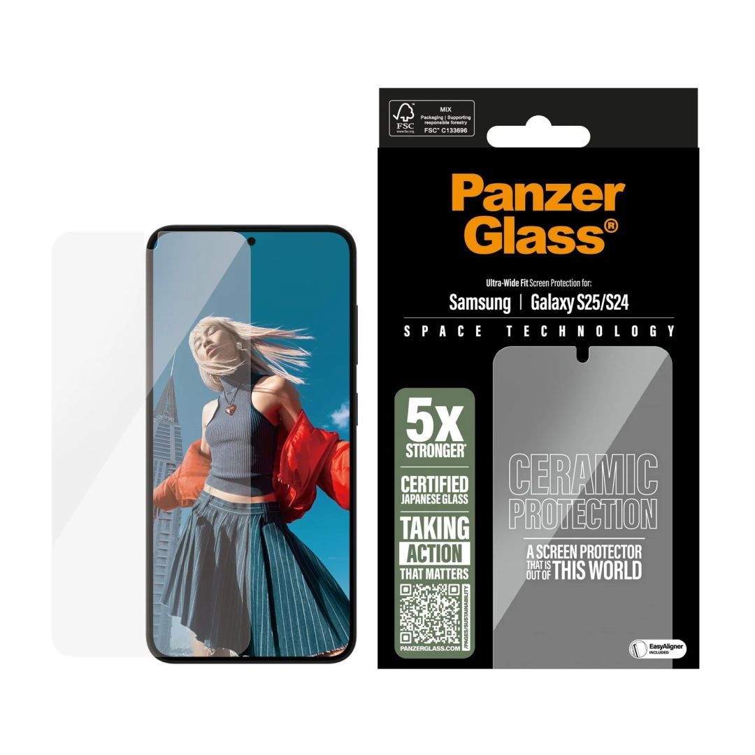 PanzerGlass Ceramic Screen Protector for Samsung Galaxy S25 S24 PanzerGlass Ceramic Screen Protector for Samsung Galaxy S25 S24
