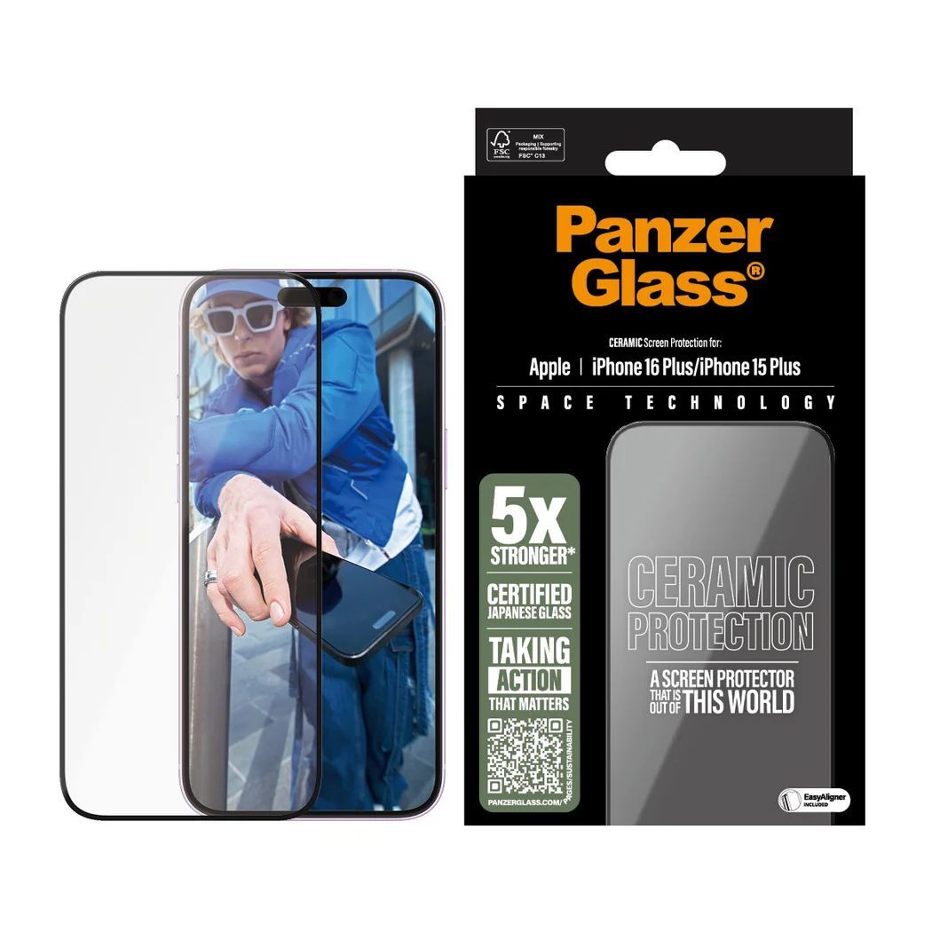 PanzerGlass Ceramic Screen Protector for iPhone 16 Plus 15 Plus PanzerGlass Ceramic Screen Protector for iPhone 16 Plus 15 Plus