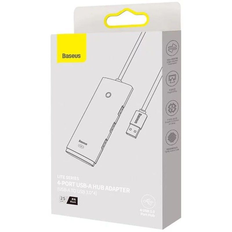 Baseus Lite Series 4in1 USB3.0 Hub Black Baseus Lite Series 4in1 USB3.0 Hub Black