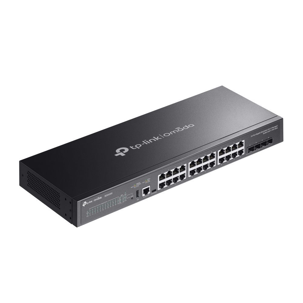 TP-Link SG5428X Omada 24-Port Gigabit Stackable Lite L3 Managed Switch with 4× 10G Slots