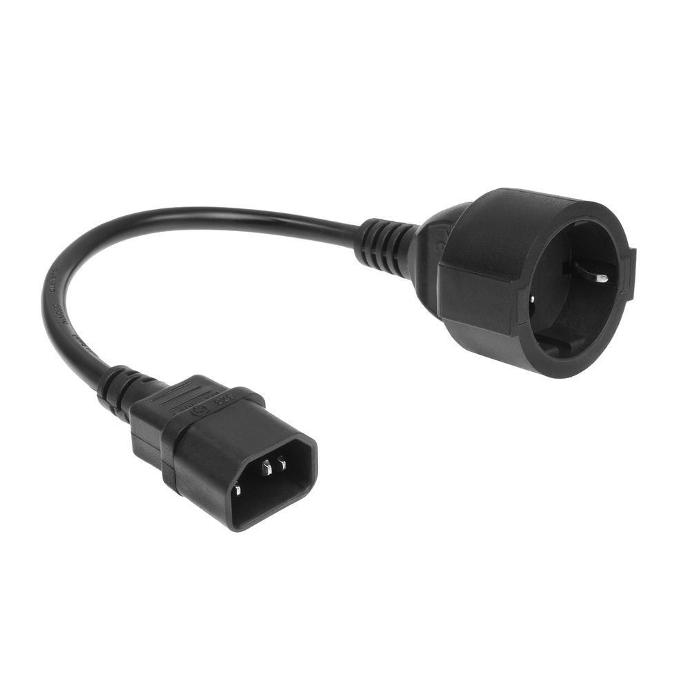 ACT AK5250 Powercord C14 IEC - CEE 0,2m Black ACT AK5250 Powercord C14 IEC - CEE 0,2m Black