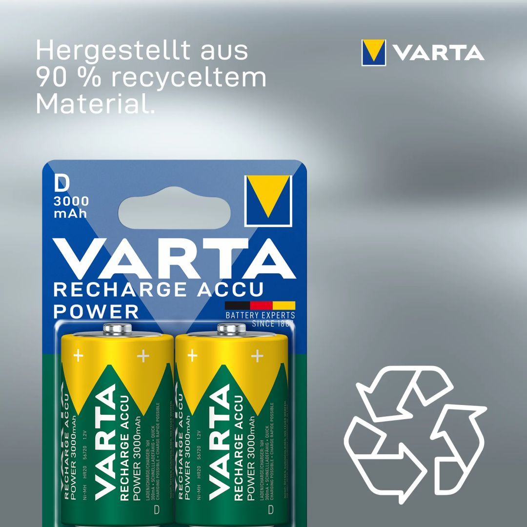 Varta 3000mAh D Ni-MH akkumulátor 2db/csomag Varta 3000mAh D Ni-MH akkumulátor 2db/csomag