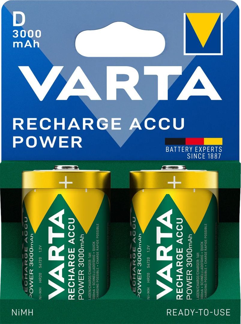 Varta 3000mAh D Ni-MH akkumulátor 2db/csomag Varta 3000mAh D Ni-MH akkumulátor 2db/csomag