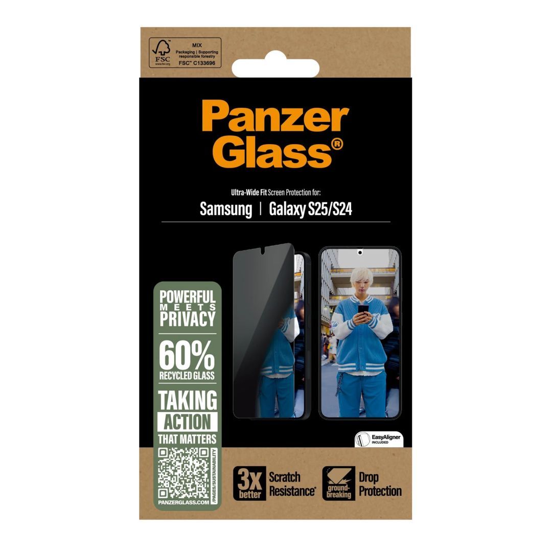 PanzerGlass Privacy Screen Protector for Samsung Galaxy S25 S24 PanzerGlass Privacy Screen Protector for Samsung Galaxy S25 S24