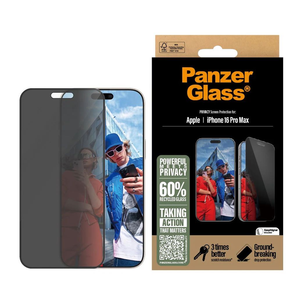 PanzerGlass Privacy Screen Protector iPhone 16 Pro Max UWF PanzerGlass Privacy Screen Protector iPhone 16 Pro Max UWF