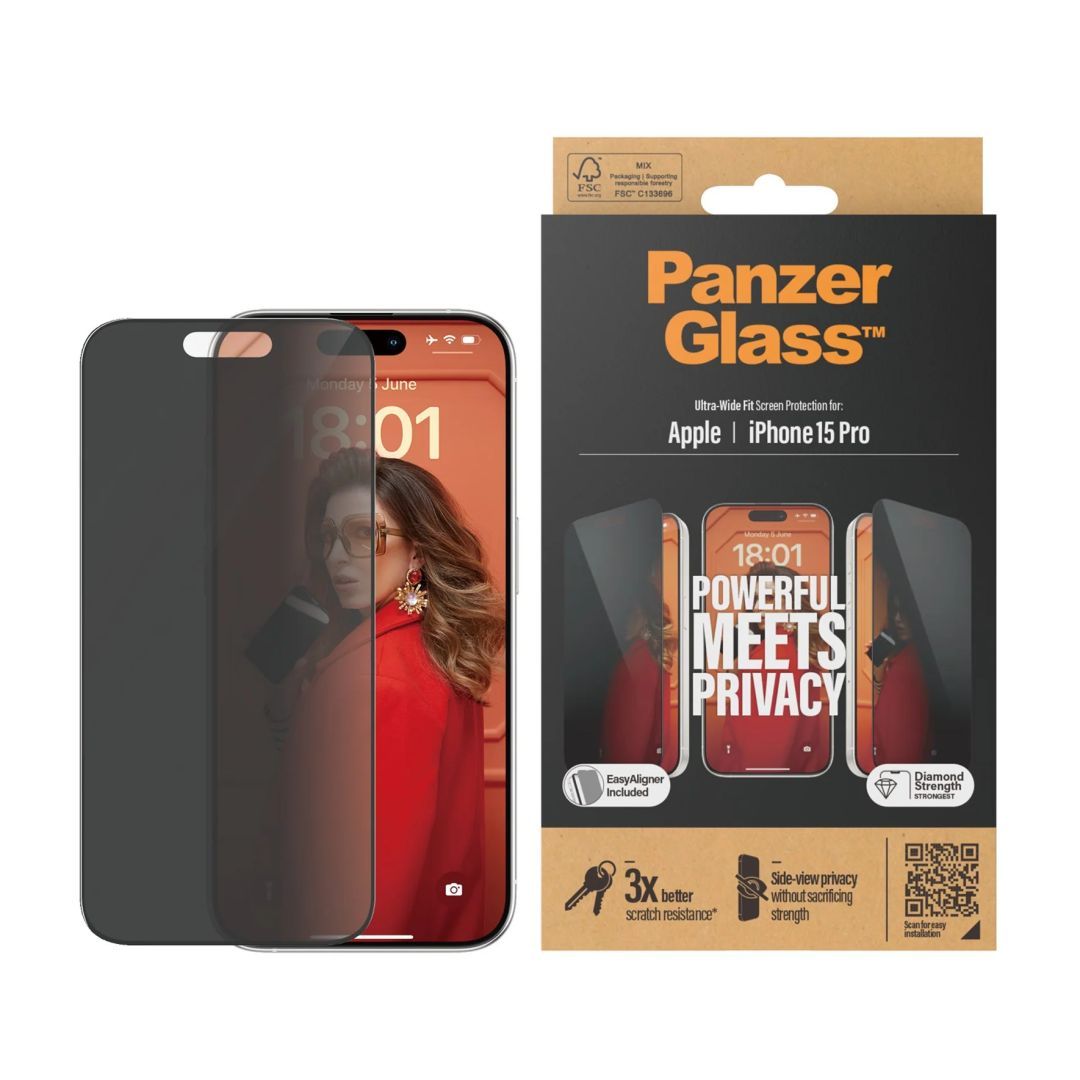 PanzerGlass Privacy Screen Protector iPhone 15 Pro PanzerGlass Privacy Screen Protector iPhone 15 Pro