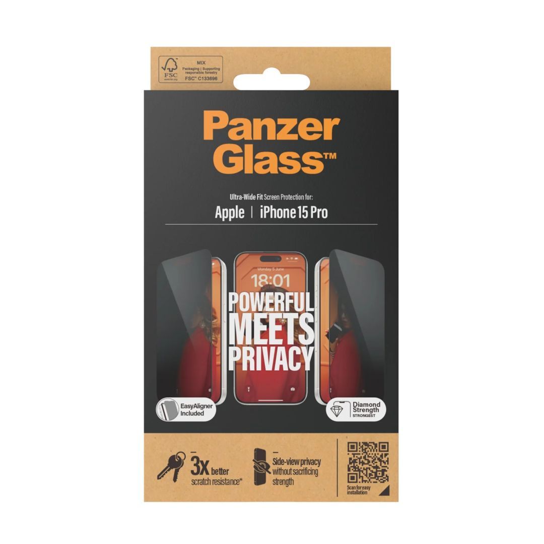PanzerGlass Privacy Screen Protector iPhone 15 Pro PanzerGlass Privacy Screen Protector iPhone 15 Pro