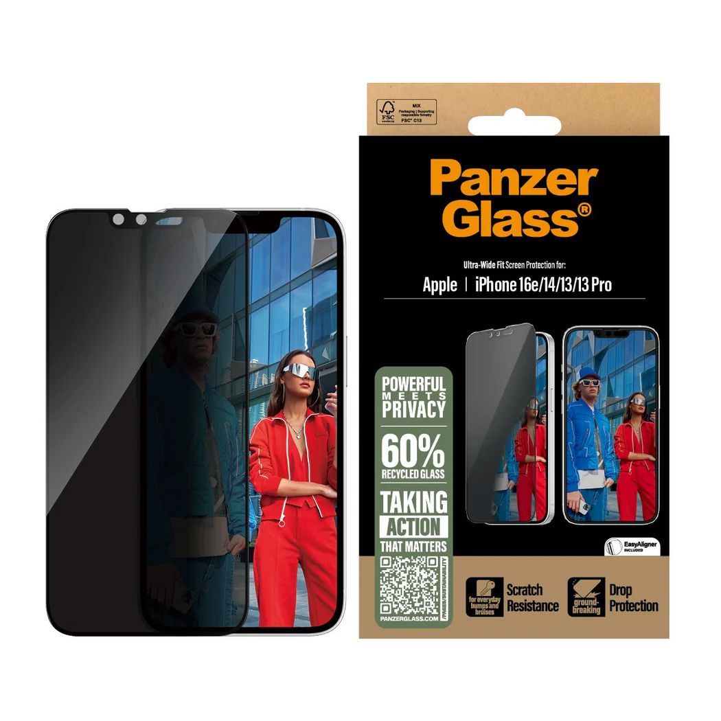 PanzerGlass Privacy Screen Protector for iPhone 16e 14 13 13 Pro PanzerGlass Privacy Screen Protector for iPhone 16e 14 13 13 Pro