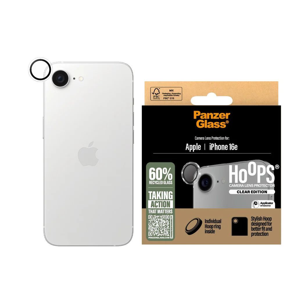 PanzerGlass Hoops Transparent Lens Protector for iPhone 16e PanzerGlass Hoops Transparent Lens Protector for iPhone 16e