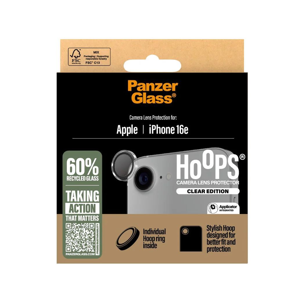 PanzerGlass Hoops Transparent Lens Protector for iPhone 16e PanzerGlass Hoops Transparent Lens Protector for iPhone 16e