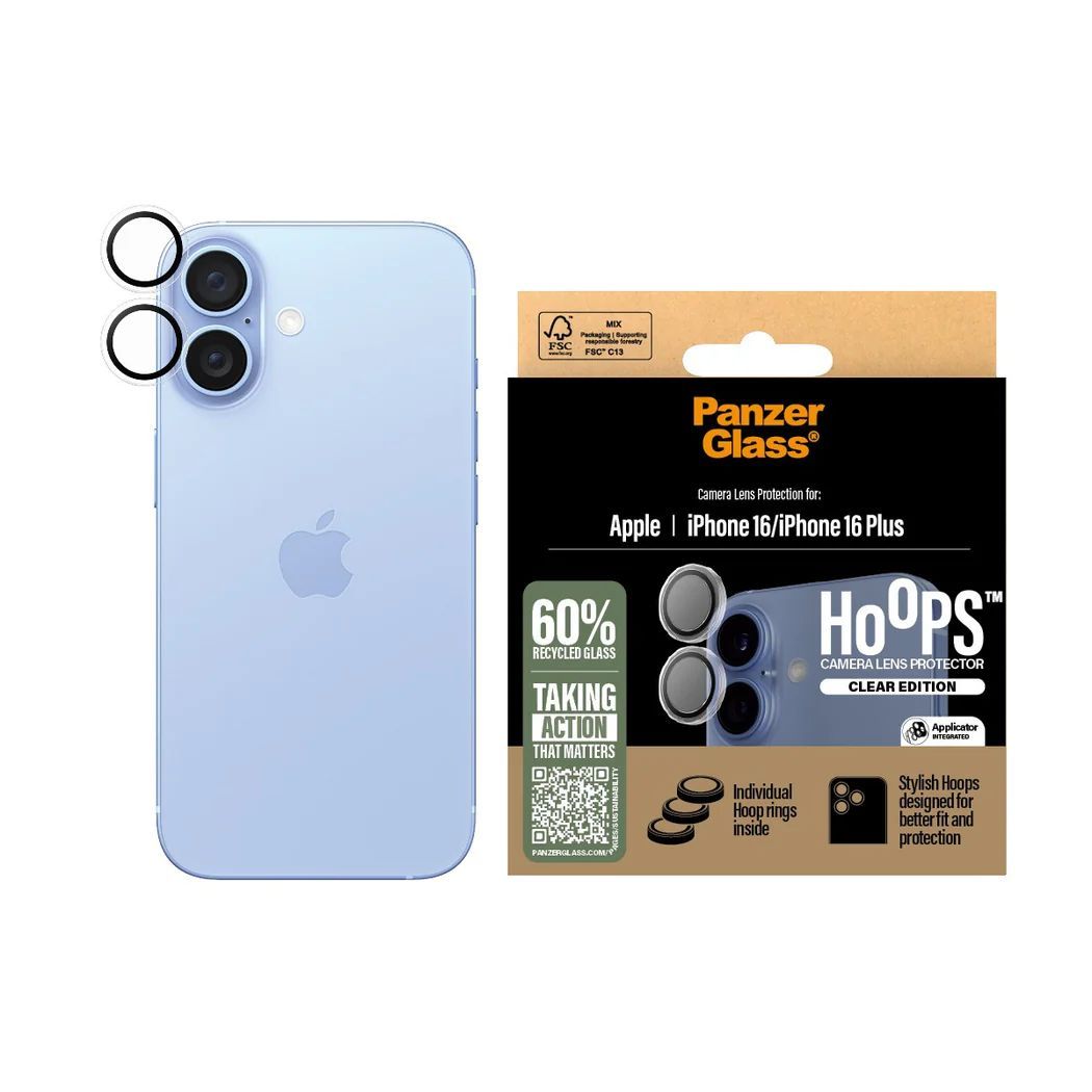 PanzerGlass Hoops Transparent Lens Protector for iPhone 16/16 Plus PanzerGlass Hoops Transparent Lens Protector for iPhone 16/16 Plus