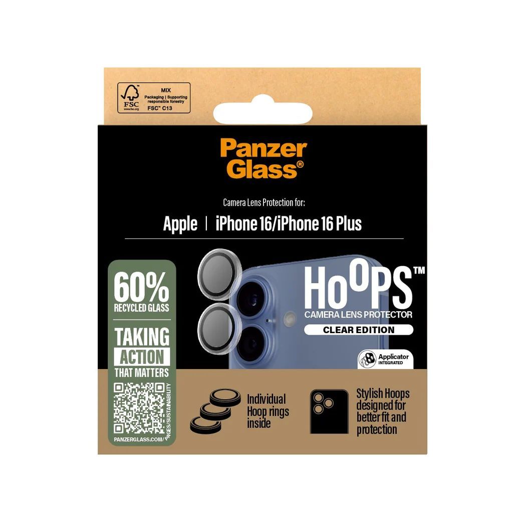 PanzerGlass Hoops Transparent Lens Protector for iPhone 16/16 Plus PanzerGlass Hoops Transparent Lens Protector for iPhone 16/16 Plus