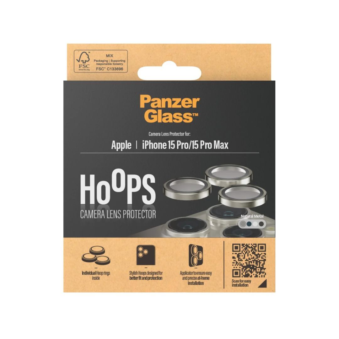 PanzerGlass Hoops Natural Metal Lens Protector iPhone 15 Pro/Max PanzerGlass Hoops Natural Metal Lens Protector iPhone 15 Pro/Max