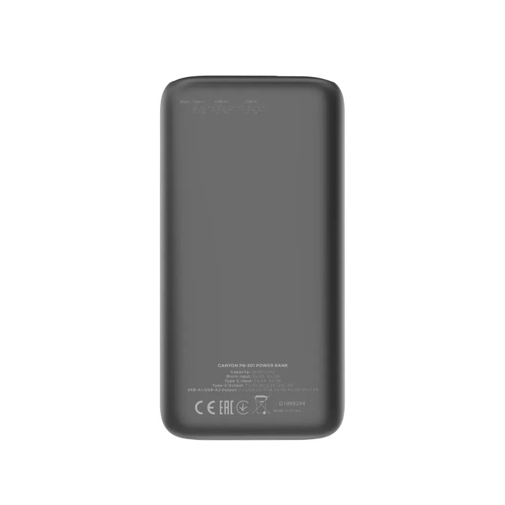 Canyon CNE-CPB301B 30000mAh Powerbank Black Canyon CNE-CPB301B 30000mAh Powerbank Black