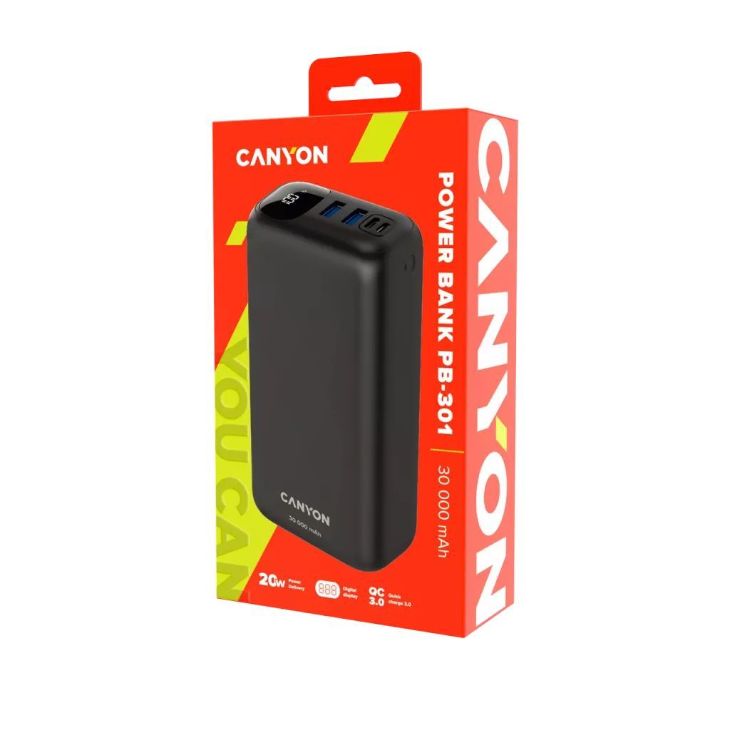 Canyon CNE-CPB301B 30000mAh Powerbank Black Canyon CNE-CPB301B 30000mAh Powerbank Black