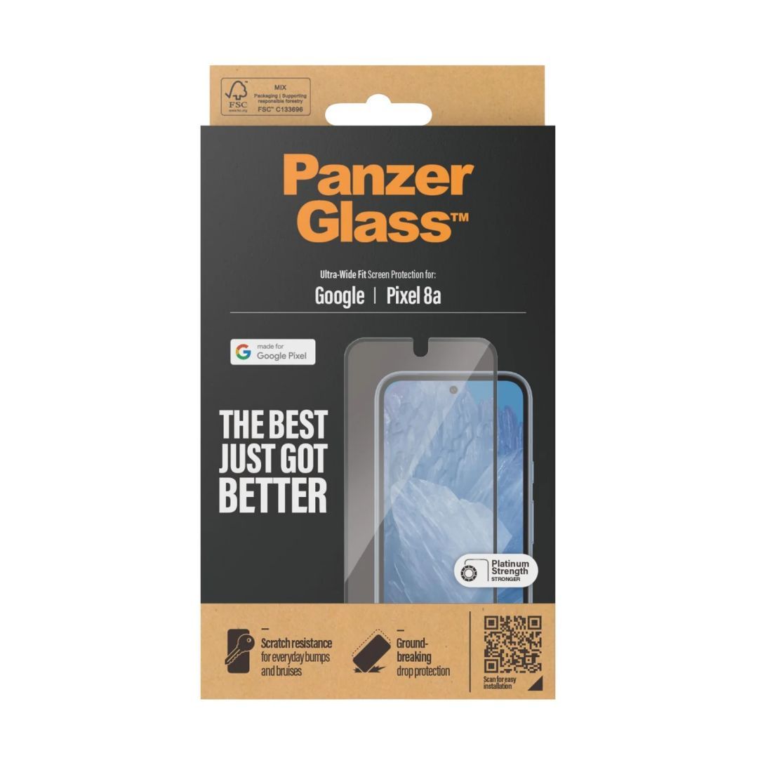 PanzerGlass Screen Protector with Black Frame for Google Pixel 8a UWF PanzerGlass Screen Protector with Black Frame for Google Pixel 8a UWF