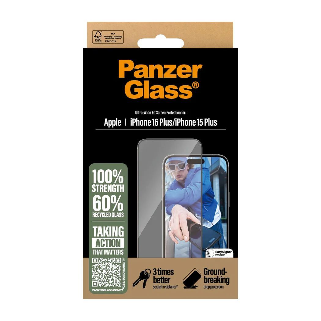 PanzerGlass Screen Protector for iPhone 16 Plus 15 Plus UWF PanzerGlass Screen Protector for iPhone 16 Plus 15 Plus UWF