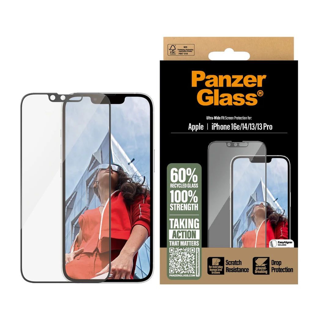 PanzerGlass Screen Protector for iPhone 16e 14 13 13 Pro UWF PanzerGlass Screen Protector for iPhone 16e 14 13 13 Pro UWF