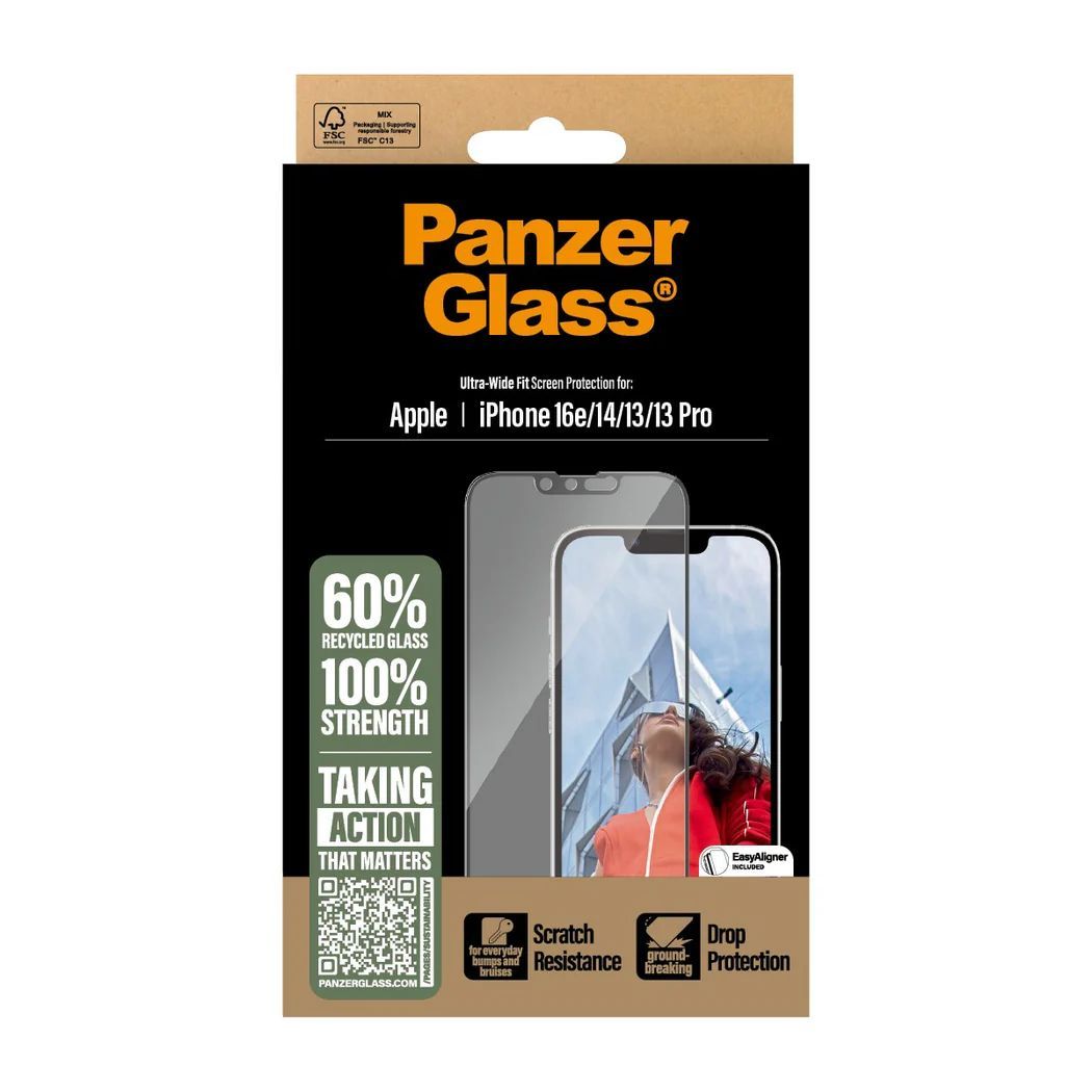 PanzerGlass Screen Protector for iPhone 16e 14 13 13 Pro UWF PanzerGlass Screen Protector for iPhone 16e 14 13 13 Pro UWF