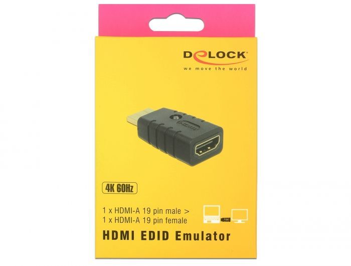 DeLock HDMI-A male > HDMI-A female EDID Emulator Adapter DeLock HDMI-A male > HDMI-A female EDID Emulator Adapter