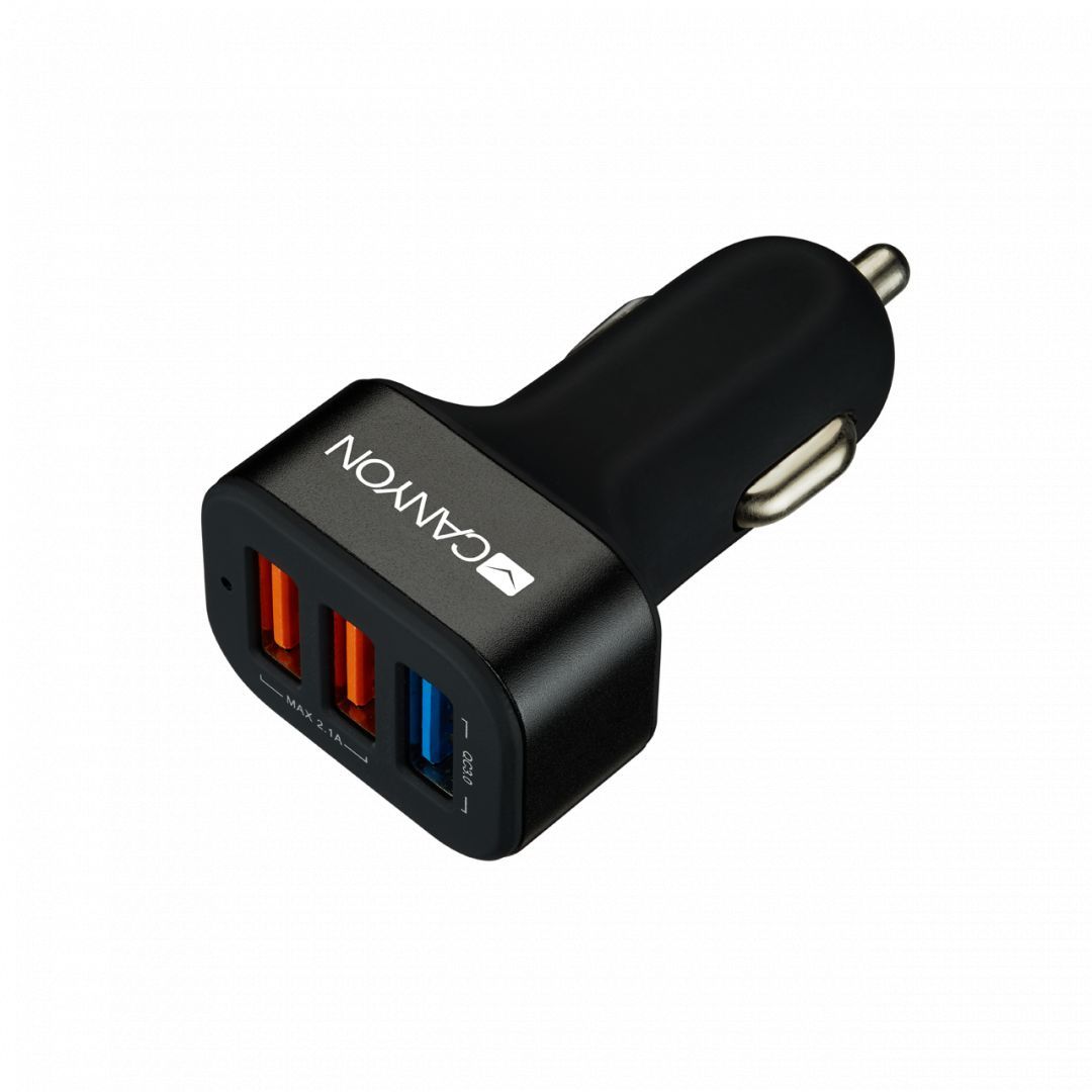 Canyon CNE-CCA07B Triple USB Car Charger Black Canyon CNE-CCA07B Triple USB Car Charger Black
