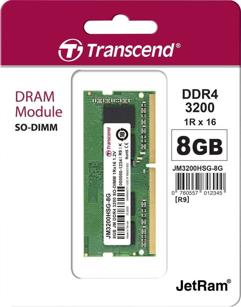 Transcend 8GB DDR4 3200MHz SODIMM Transcend 8GB DDR4 3200MHz SODIMM