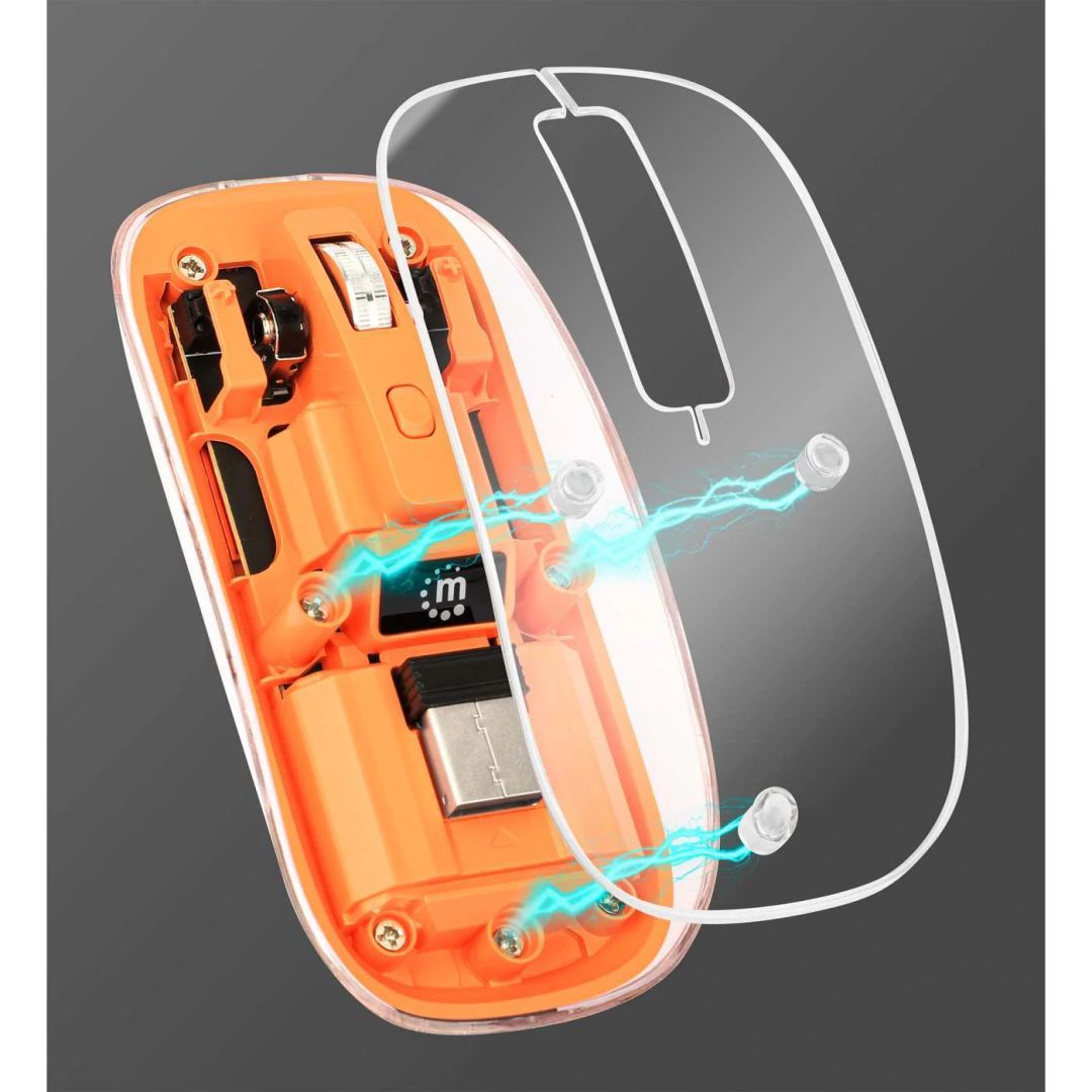 Manhattan Rechargeable Wireless USB Mouse Transparent/Orange