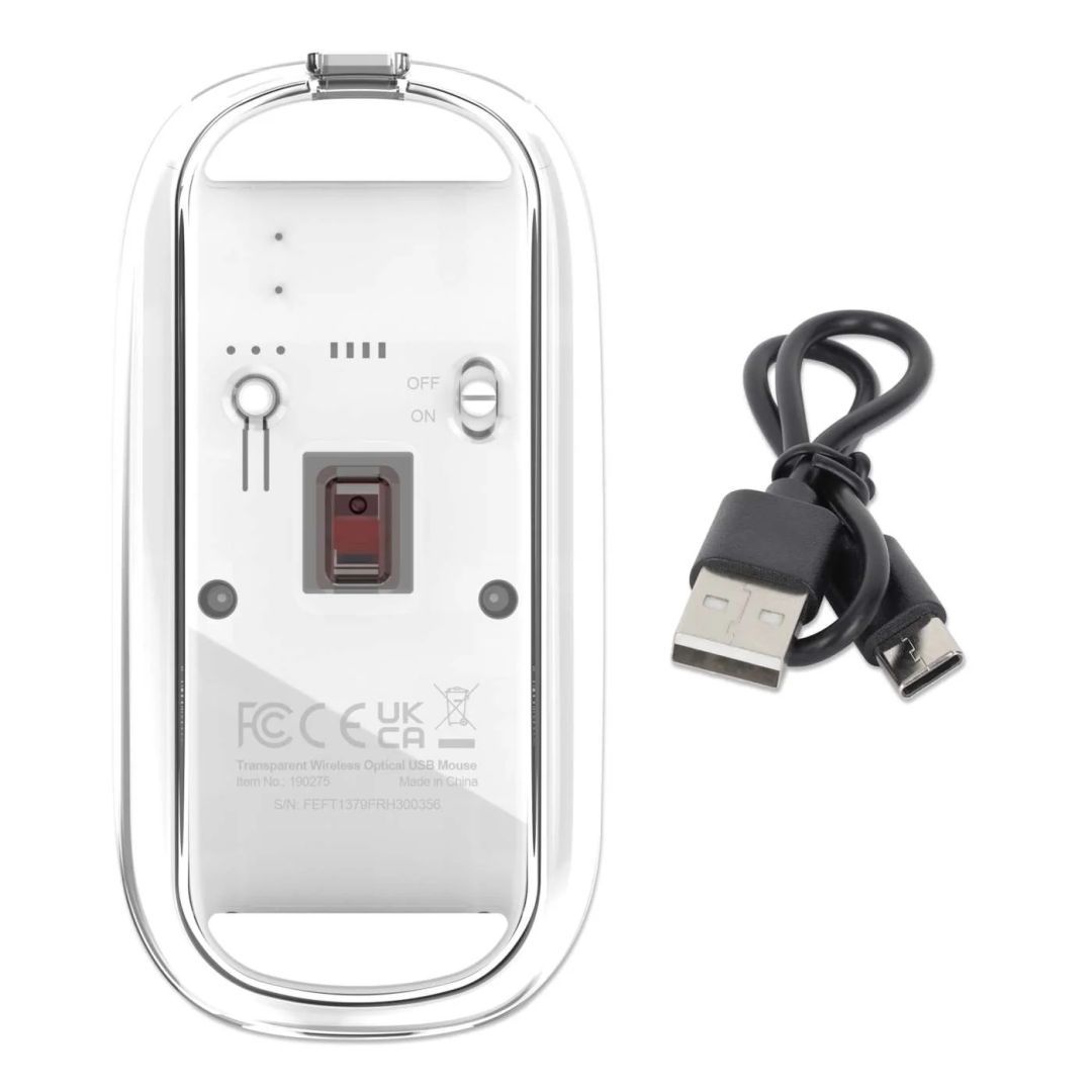 Manhattan Rechargeable Wireless USB Mouse Transparent