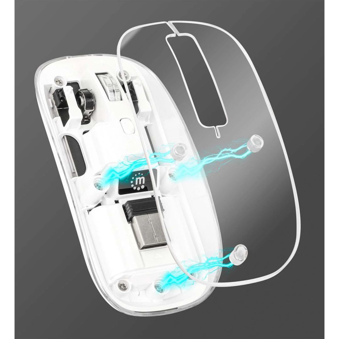 Manhattan Rechargeable Wireless USB Mouse Transparent