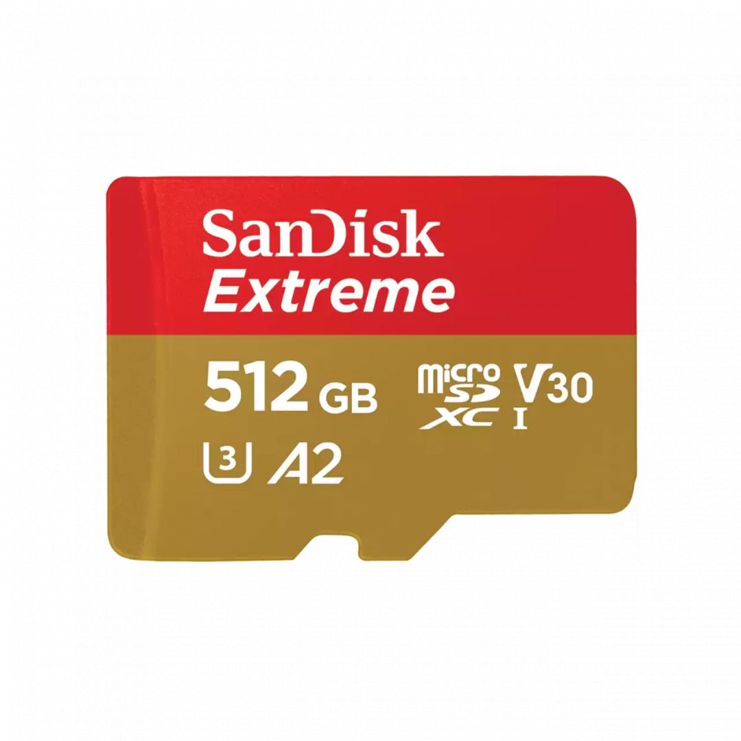 Sandisk 512GB microSDXC Class 10 U3 V30 A2 Extreme + adapterrel Sandisk 512GB microSDXC Class 10 U3 V30 A2 Extreme + adapterrel