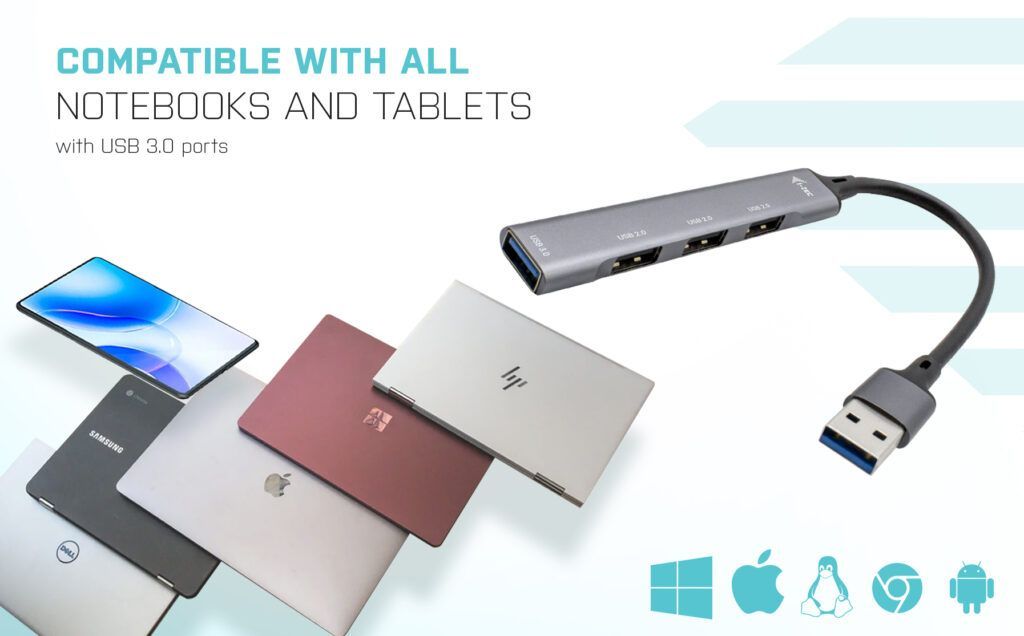 I-TEC 4 port USB 3.0/ USB 2.0 Metal Hub Grey