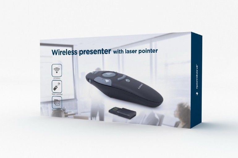Gembird WP-L-11 Wireless Presenter Red Laser Black Gembird WP-L-11 Wireless Presenter Red Laser Black