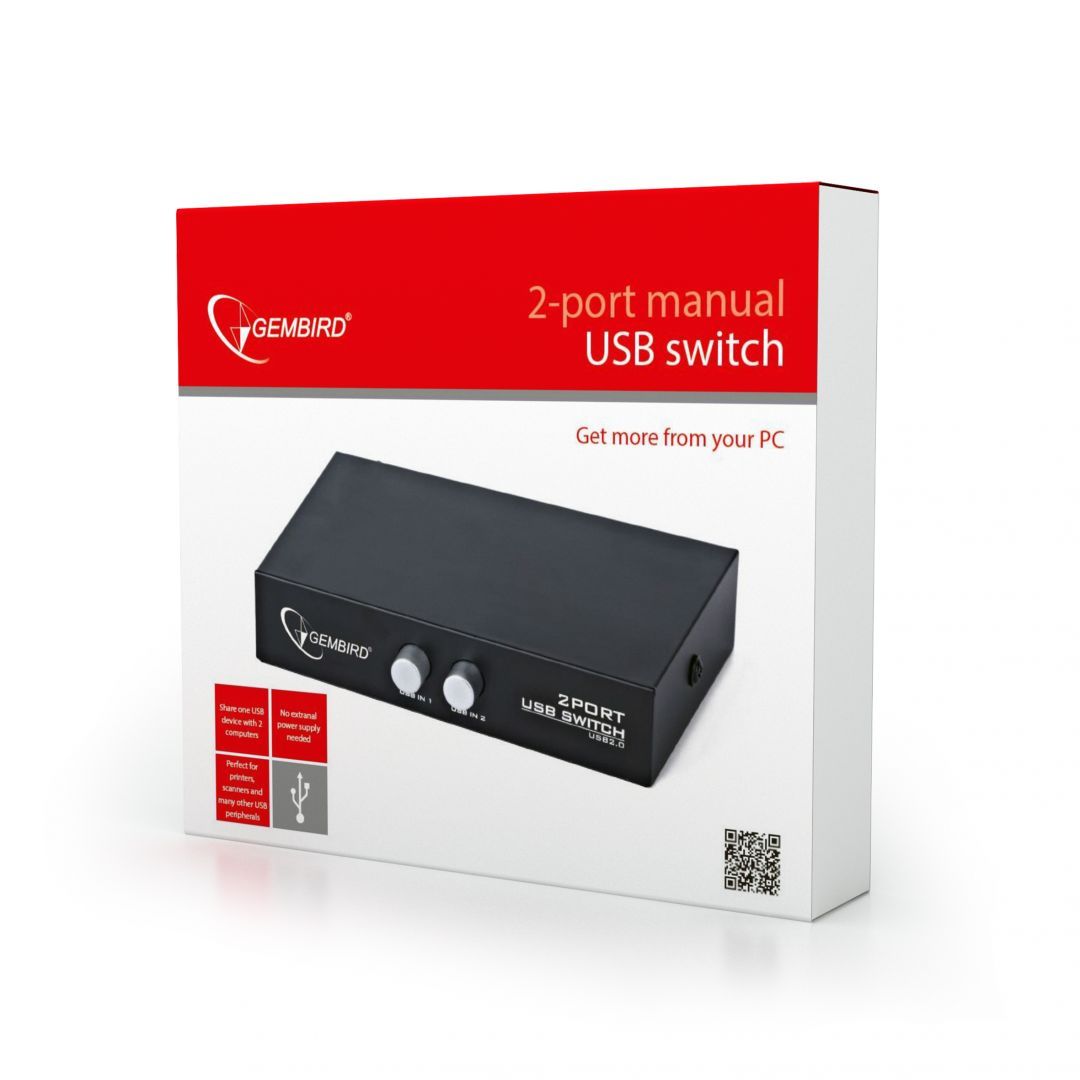 Gembird 2-port manual USB Switch Gembird 2-port manual USB Switch