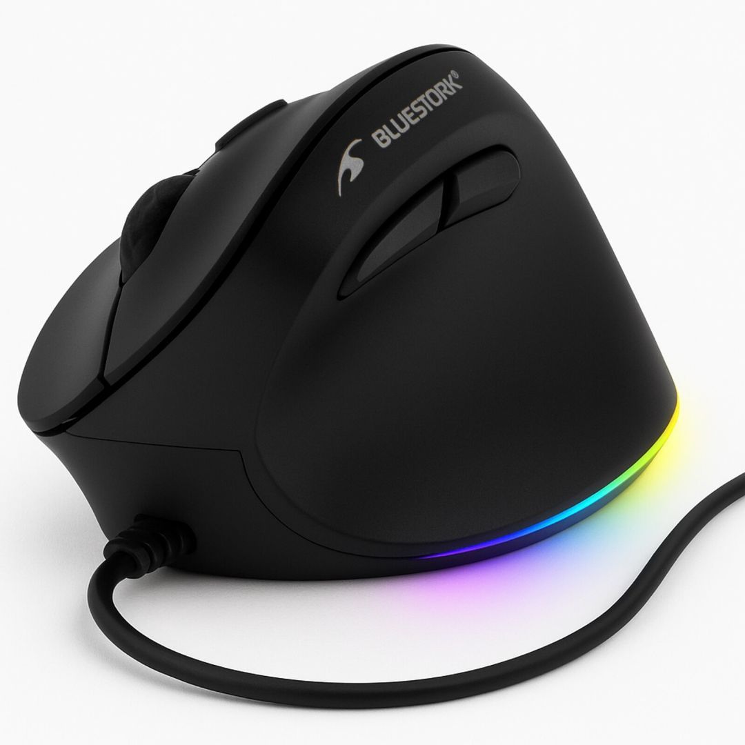 Bluestork M-W-ERGO-LUMI RGB Mouse Black Bluestork M-W-ERGO-LUMI RGB Mouse Black