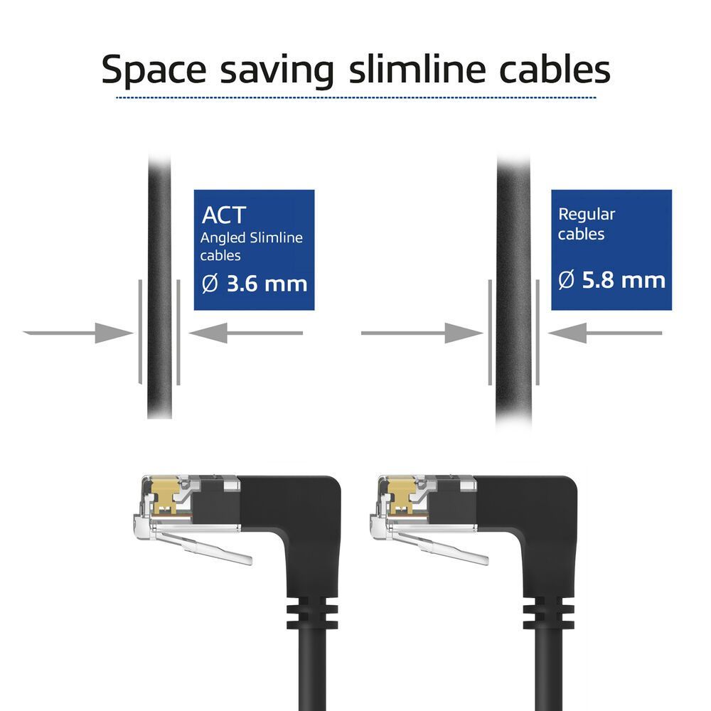 ACT CAT6A U-UTP Patch Cable 5m Black ACT CAT6A U-UTP Patch Cable 5m Black