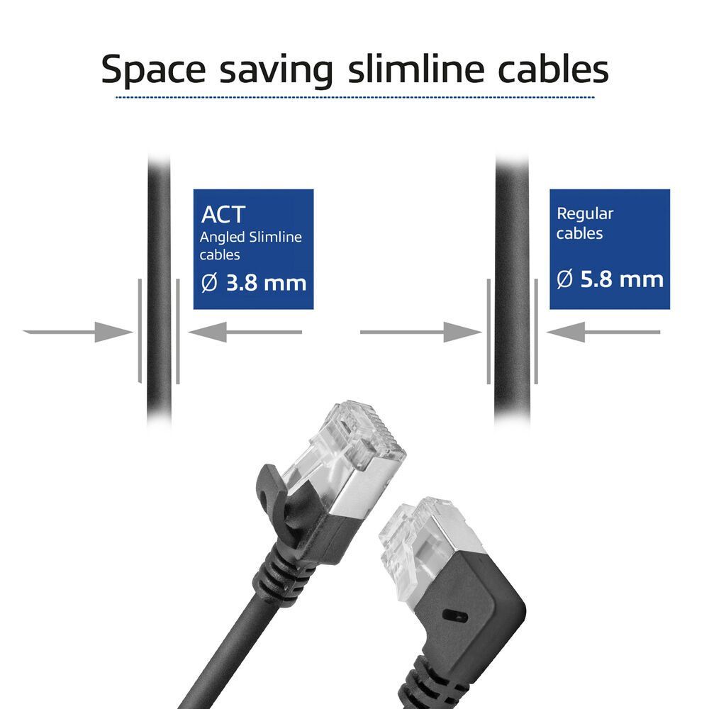 ACT CAT6A U-FTP Patch Cable 5m Black ACT CAT6A U-FTP Patch Cable 5m Black