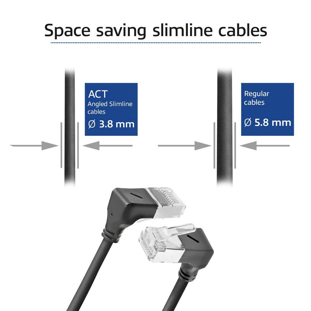ACT CAT6A U-FTP Patch Cable 5m Black ACT CAT6A U-FTP Patch Cable 5m Black